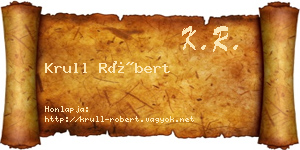 Krull Róbert névjegykártya